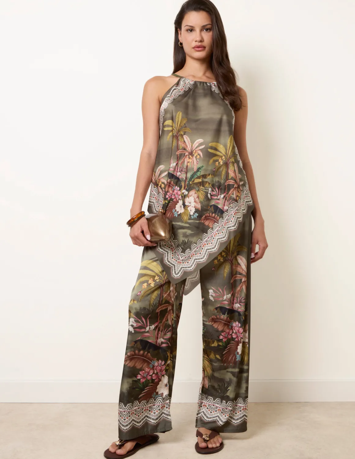 Palm Tree Print in Two Piece Set