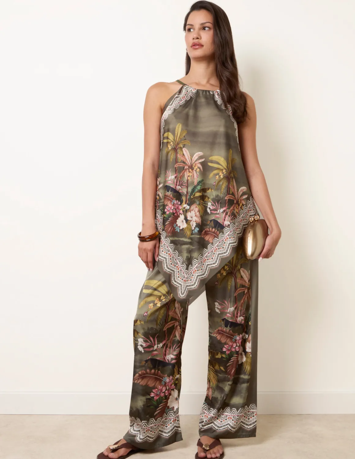 Palm Tree Print in Two Piece Set