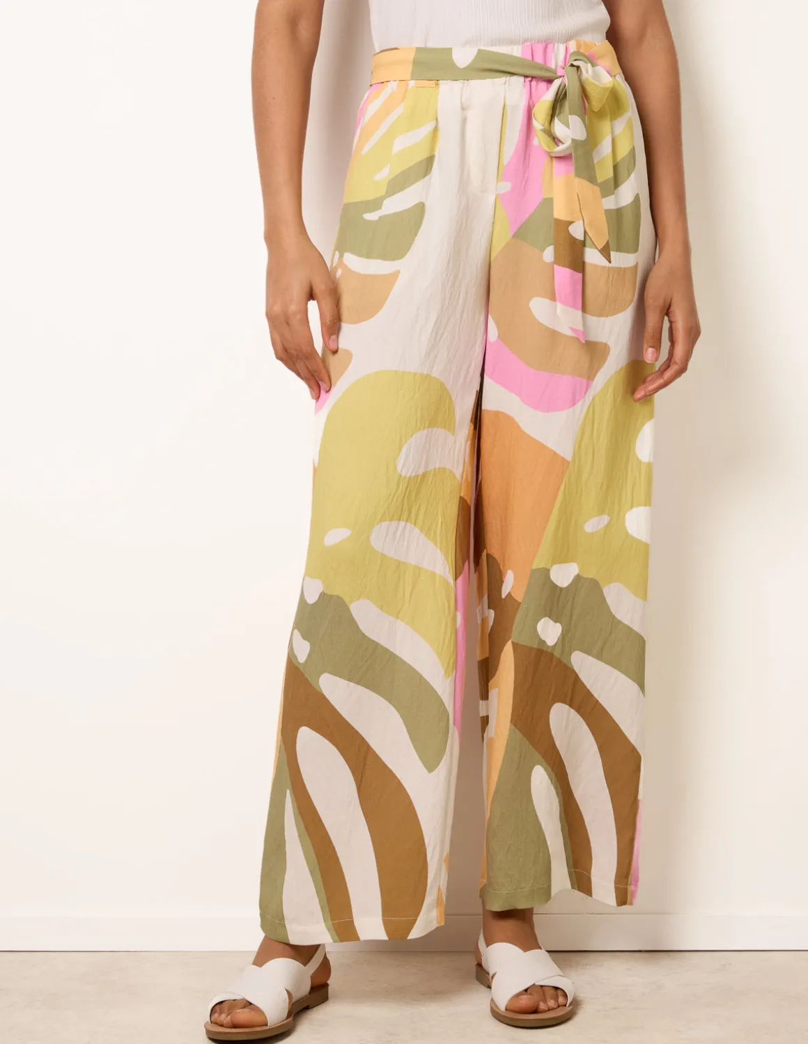 Paper Bag Wide Leg Trousers