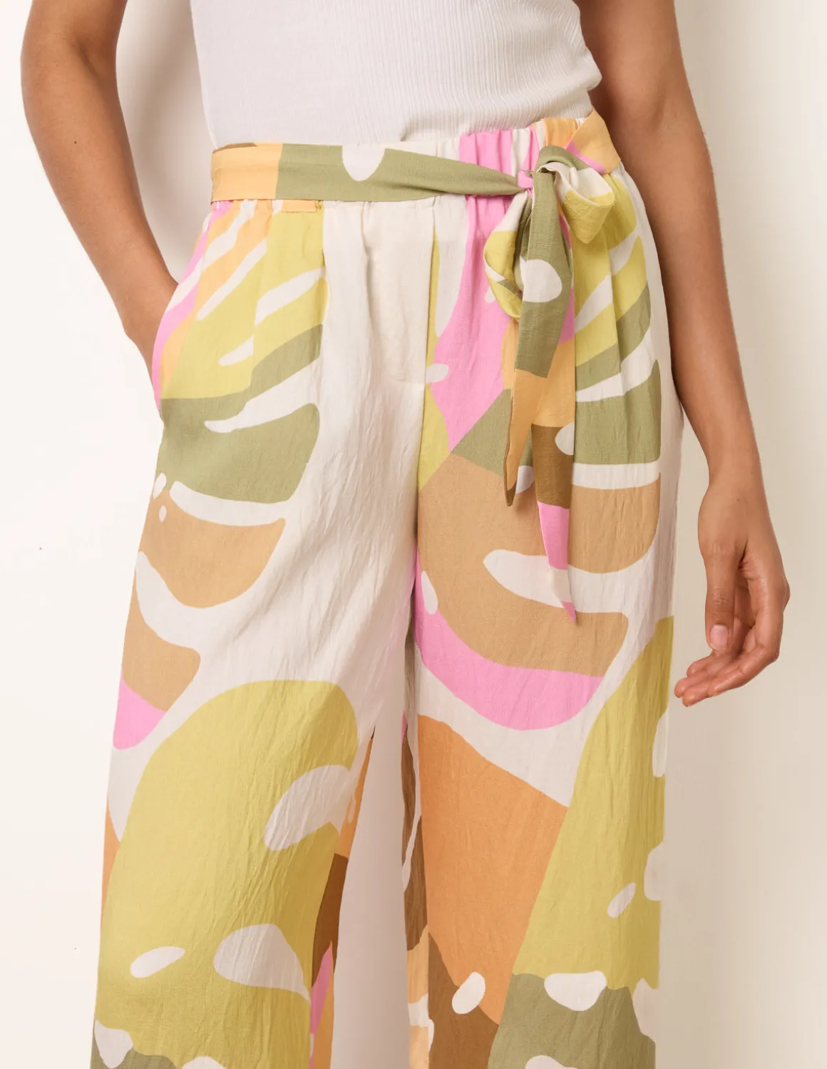 Paper Bag Wide Leg Trousers
