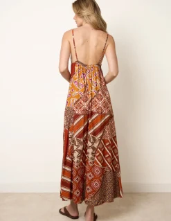 Patchwork Printed Transitional Print Dress