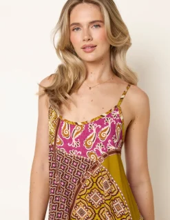 Patchwork Printed Transitional Print Dress