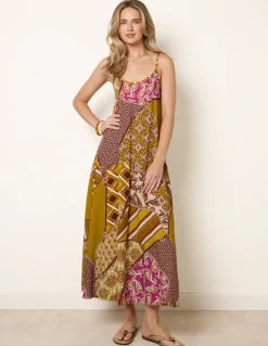 Patchwork Printed Transitional Print Dress