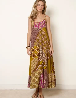 Patchwork Printed Transitional Print Dress