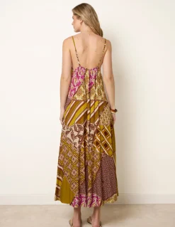 Patchwork Printed Transitional Print Dress
