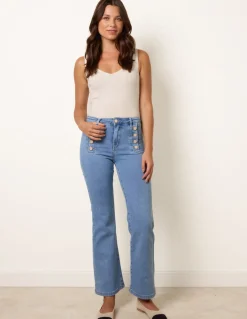 Pearl Button Detail Jeans