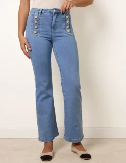 Pearl Button Detail Jeans