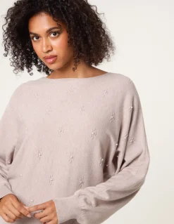 Pearl Flower Detailed Soft Touch Jumper