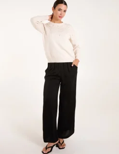 Pearl Flower Embellishment Jumper