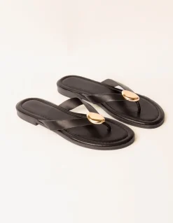 Pebble Embellished Flip Flops