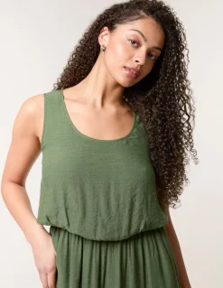 Plain Puff Ball Midi Dress