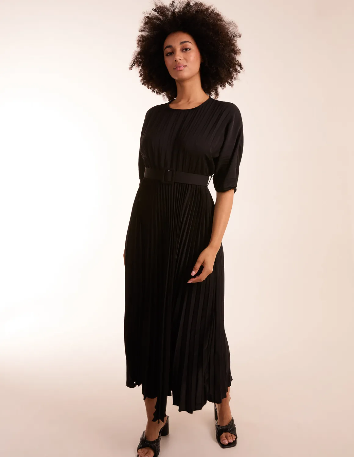 Pleated Dress With Belt