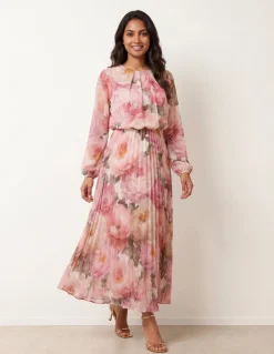 Pleated Floral Dress