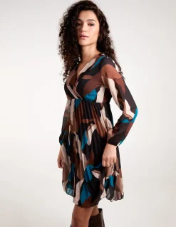 Pleated Wrap Dress