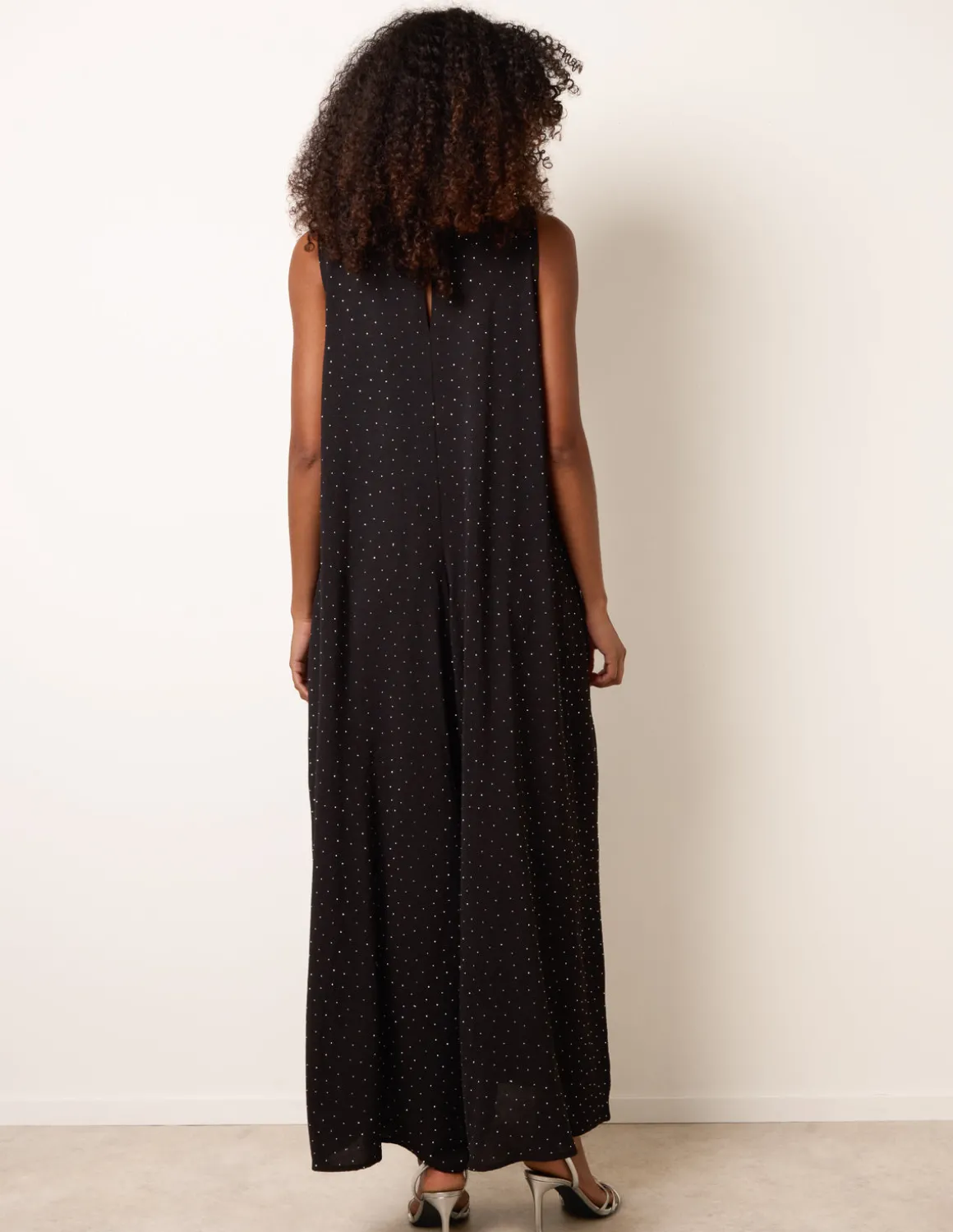 Pleat Front Diamante Jumpsuit
