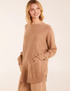 Pocket Slash Neck Jumper