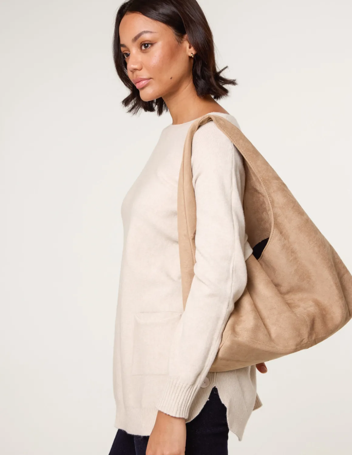 Pocket Slash Scoop Neck Jumper