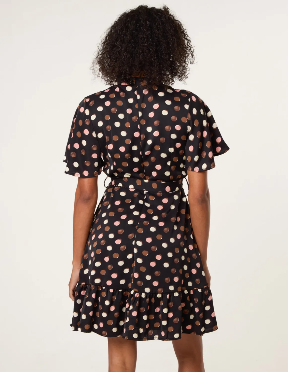 Polka Dot High Neck Flippy Dress