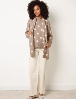 Polka Dot Knit Jumper With Scarf