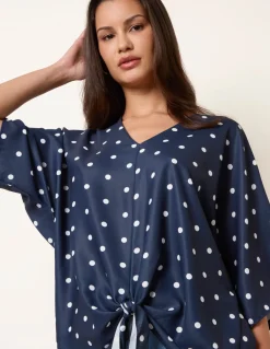 Polka Dot Knot Front Top