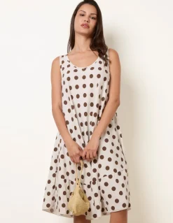 Polka Dot Linen Like Dress