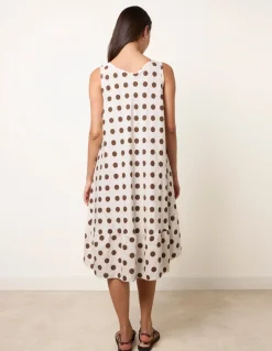 Polka Dot Linen Like Dress