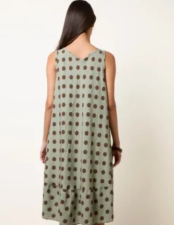 Polka Dot Linen Like Dress