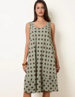 Polka Dot Linen Like Dress