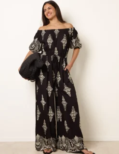 Printed Off Shoulder Jumpsuit