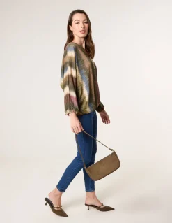 Printed Round Neck Long Sleeve Top