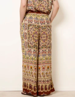 Printed Shirred Waist Trousers