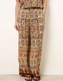 Printed Shirred Waist Trousers