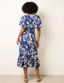 Printed V Neck Dress
