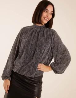 Puffball High Neck Top