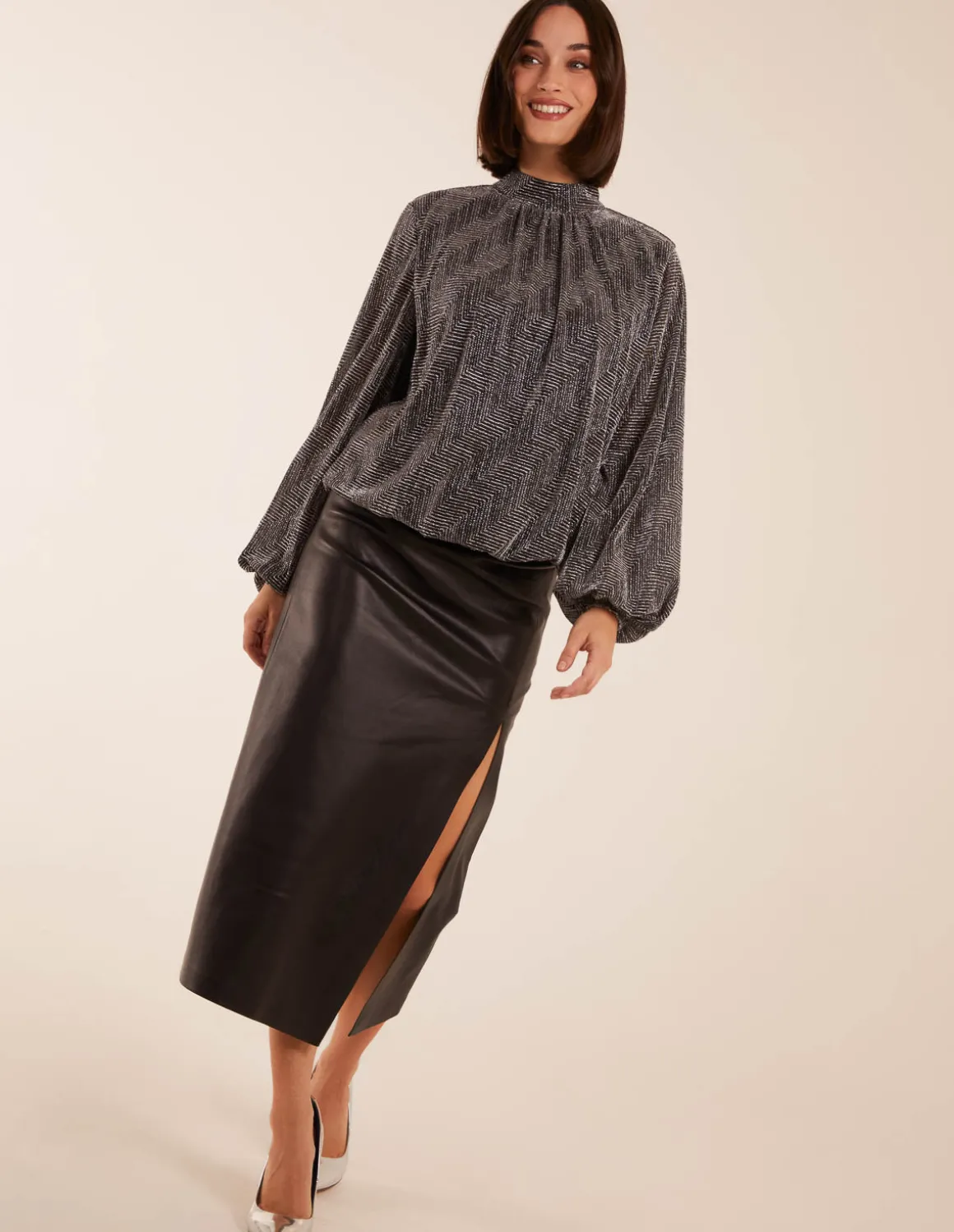 Puffball High Neck Top