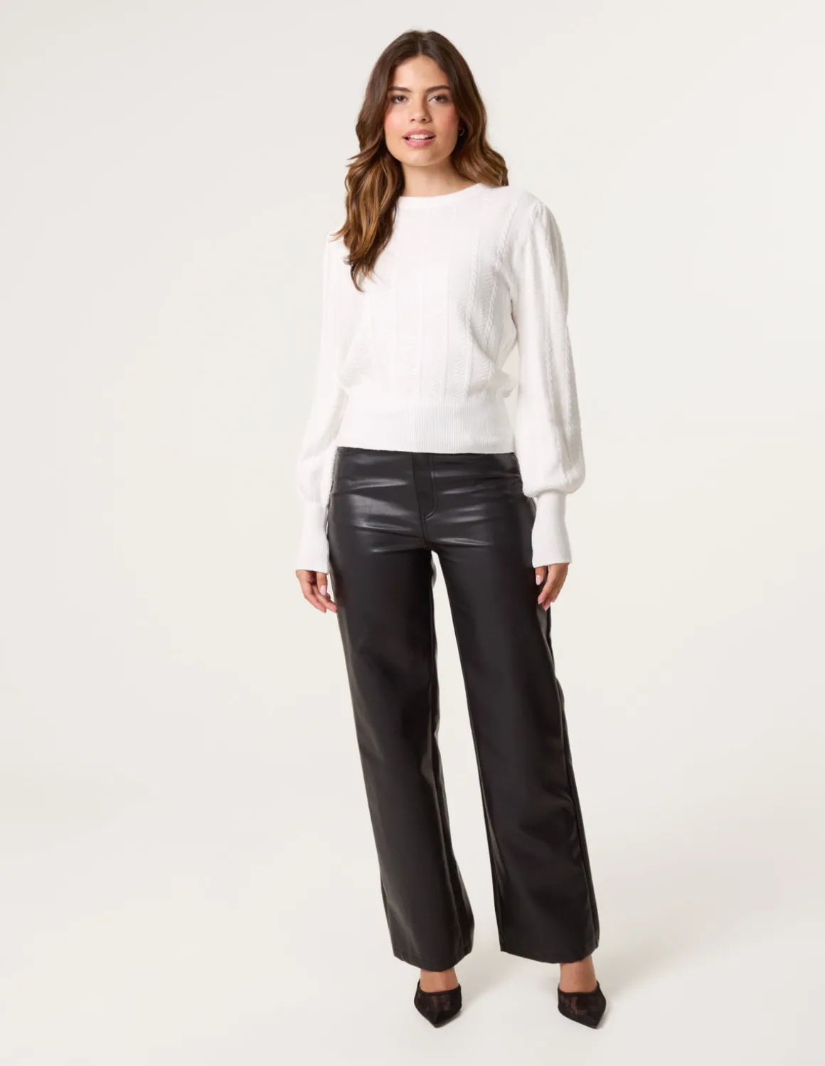 Puff Sleeve Textured Jumper