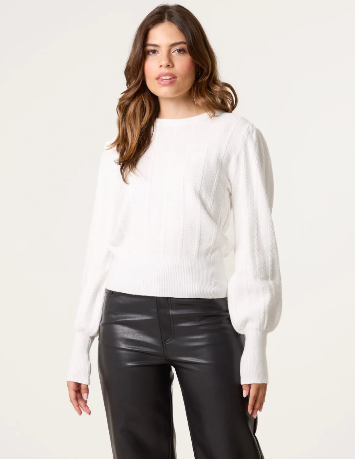 Puff Sleeve Textured Jumper