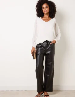PU Wide Leg Trousers
