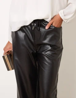 PU Wide Leg Trousers