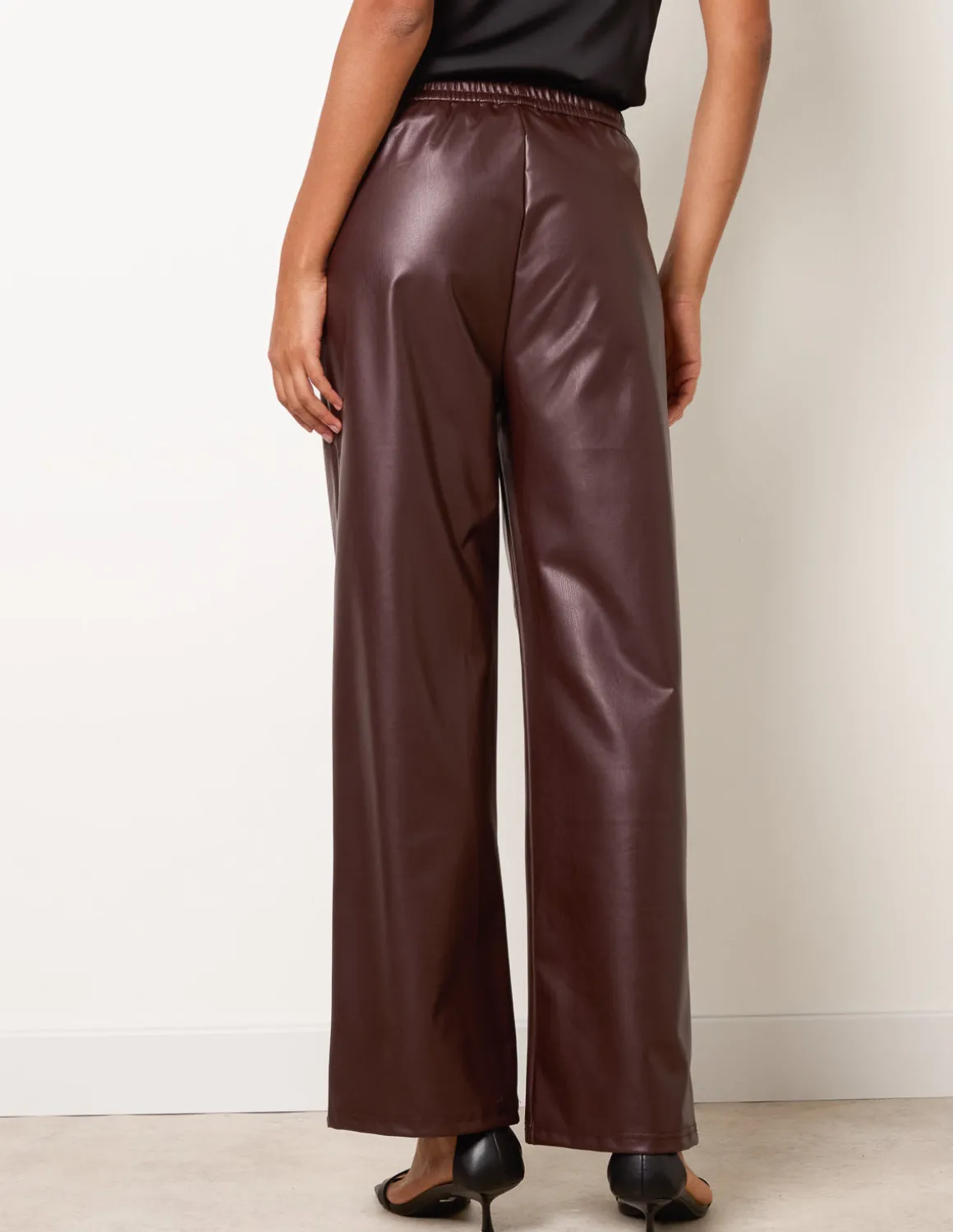PU Wide Leg Trousers