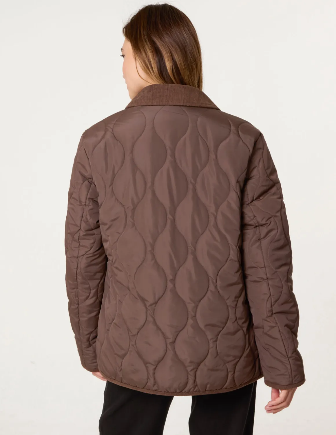 Quilted Cord Collar Coat