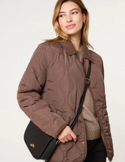 Quilted Cord Collar Coat