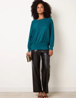 Rhinestone Batwing Top