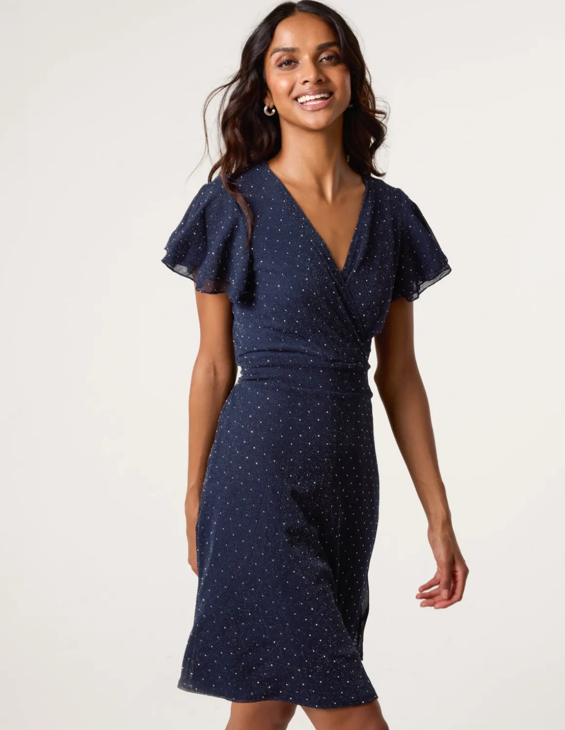 Rhinestone Diamante Wrap Dress