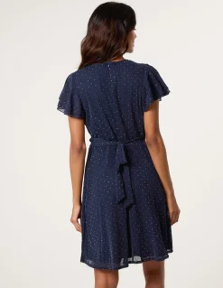 Rhinestone Diamante Wrap Dress