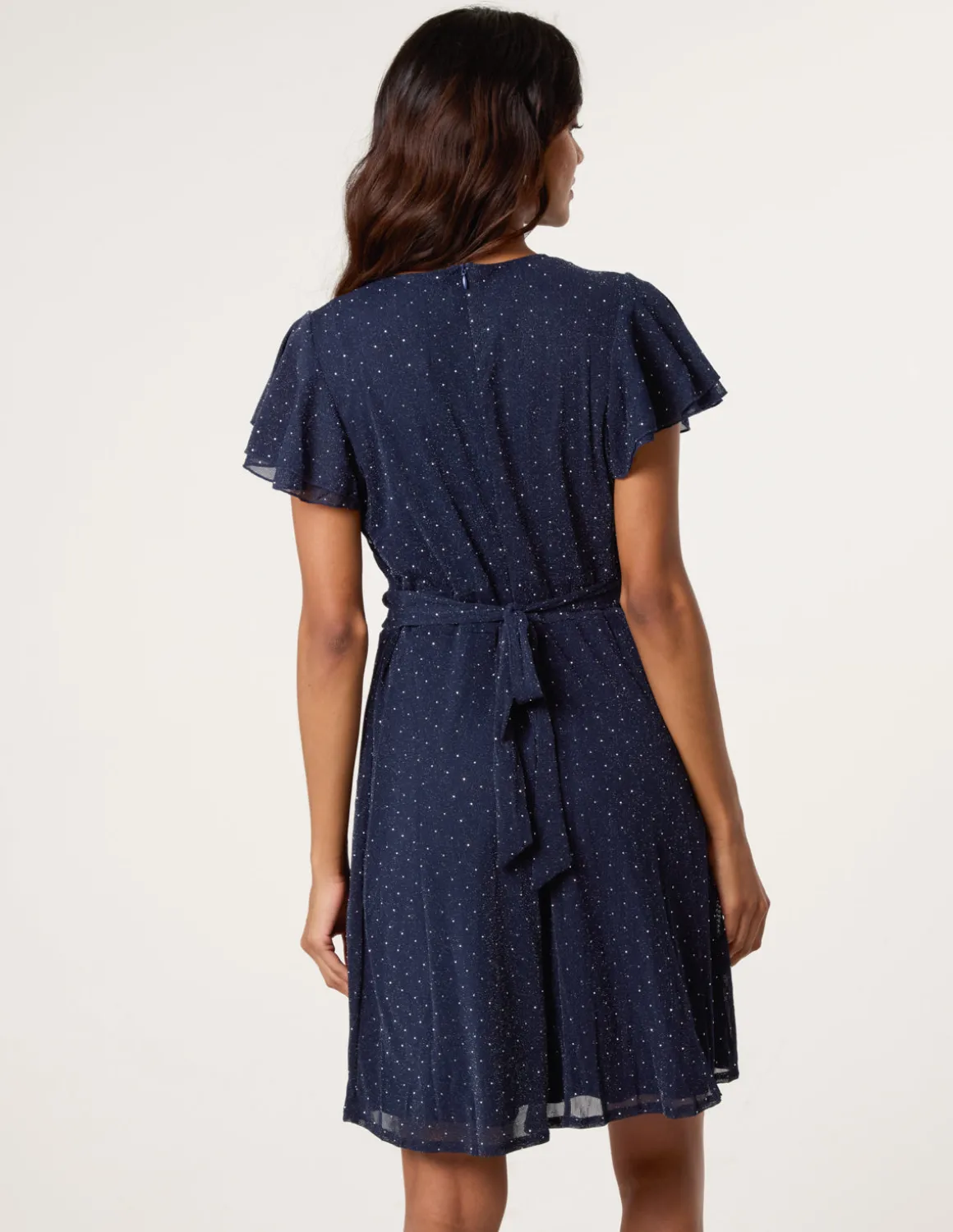 Rhinestone Diamante Wrap Dress