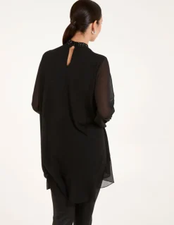 Rhinestone High Neck Top