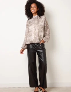 Rhinestone Snake Puff Ball Blouse