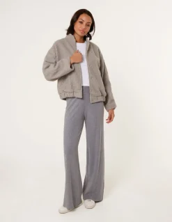 Ribbed Wide Leg Trousers