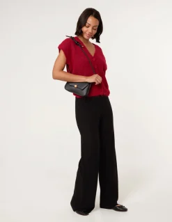 Ribbed Wide Leg Trousers
